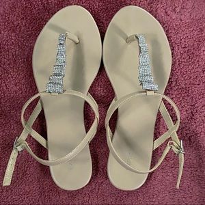 Express | Tan Rhinestone Sandals